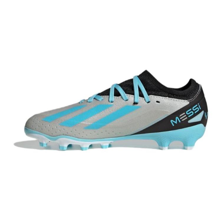 New Adidas X Crazyfast.3 Messi Slip Resistant Low Top Kids' Soccer Shoes Gray Blue Kids' IE4081