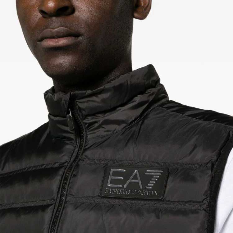 Emporio Armani EA7 Solid Color Logo Label Casual Stand Collar Vest Down Jacket Men Vests Black 6RPQ02-PN5ZZ-1200