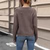 Herbst frauen Pullover Bequem Casual Fashion Solid Farbe Langarm Aushöhlen Pullover