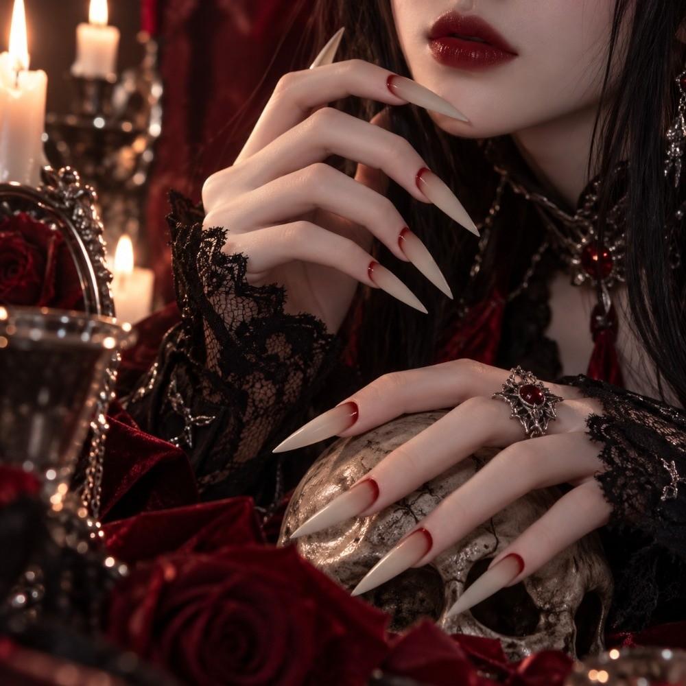 Gradient Halloween False Nails Gothic Press-on Nails Durable False Nail Patch Party