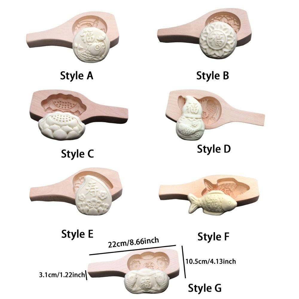 Carved Wood Baozi Mold 3D Steamed Stuffed Bun Tool Multifunctional Steamed Bread Mold  Kitchen