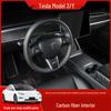 Tesla Model 3/Y Carbon Fiber Interior Console & Steering Wheel Trim