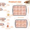 2 Pcs Silicone Pancake Baking Tray Molds with Metal Frame 6/12 Cup Non Stick Foldable Cupcake Baking Tray