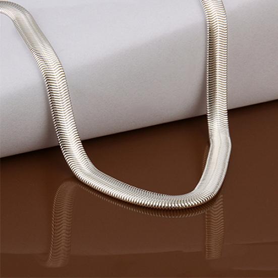 Women's Men's Fashion Solid Silver Plated 6mm Snake Chain Necklace No Pendant