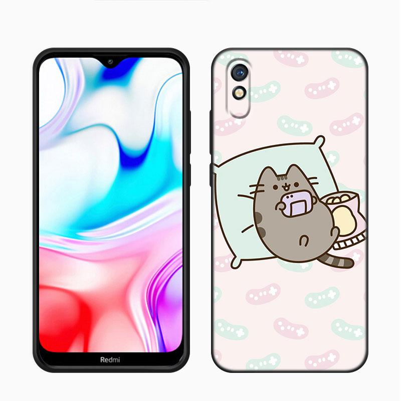 Cute Kawaii Cat Black Case For Xiaomi Redmi 11 Prime 11A 12C 13C A1 A2 Plus A3 12 4G 10 13R 5G 9A 10A 9C 10C 9i 12R Note 9T