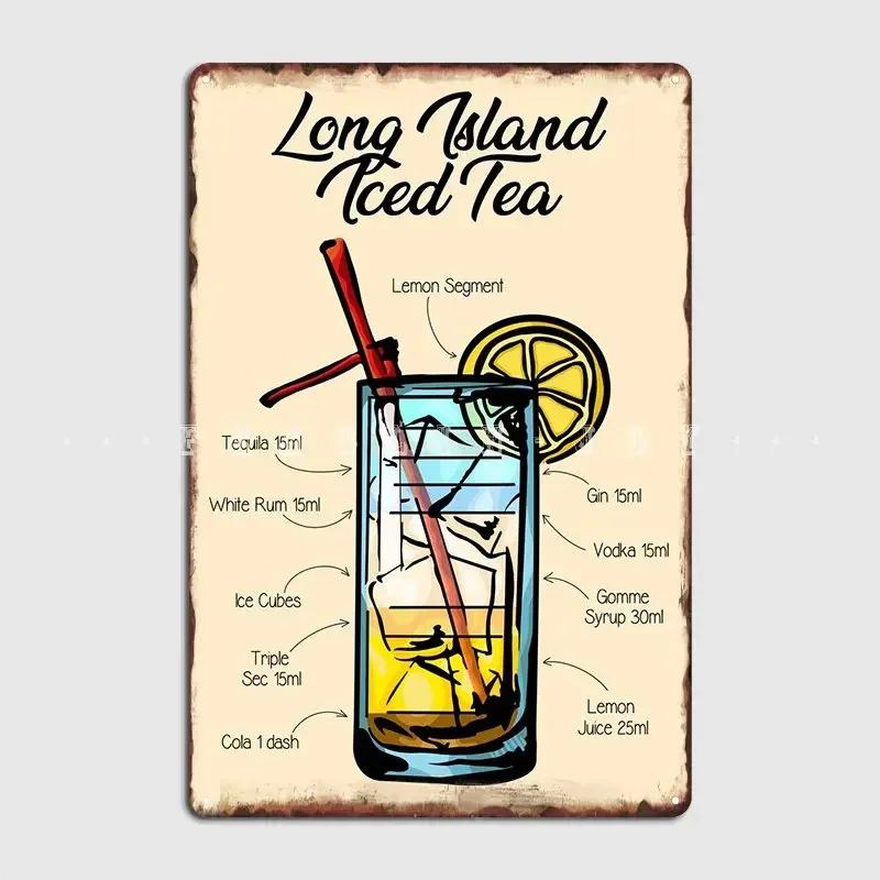 Long Island Ice Tea Rezept Metallschild Kino Küche Küchen Dekoration Poster Blechschild Poster