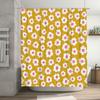 Vintage Bathing Shower Curtain with White and Pink Flowers Print for Home Decoration Waterproof Fabric