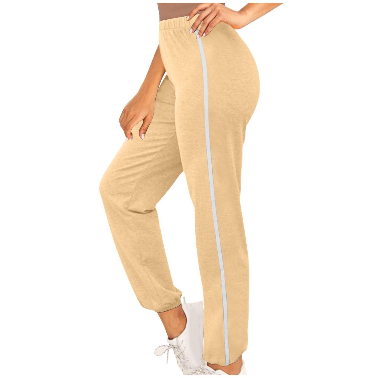 

Брюки Штани для жіночих джоггерів Повсякденні повсякденні спортивні штани з високою талією XXXL бежевий