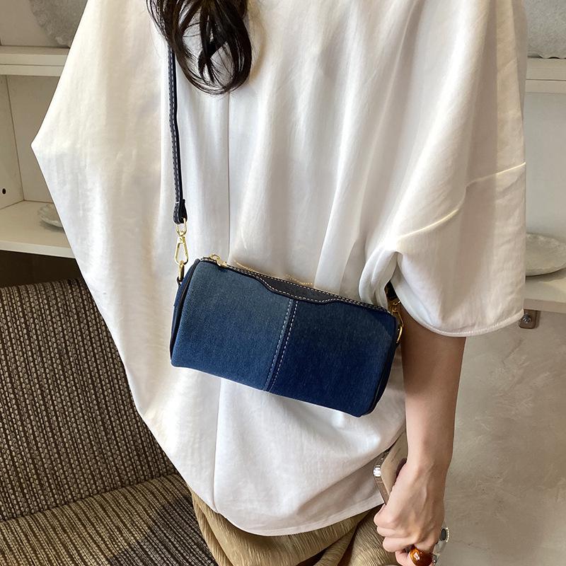Women's 2026 Versatile Denim Cylinder Bag - Crossbody & Single-Shoulder