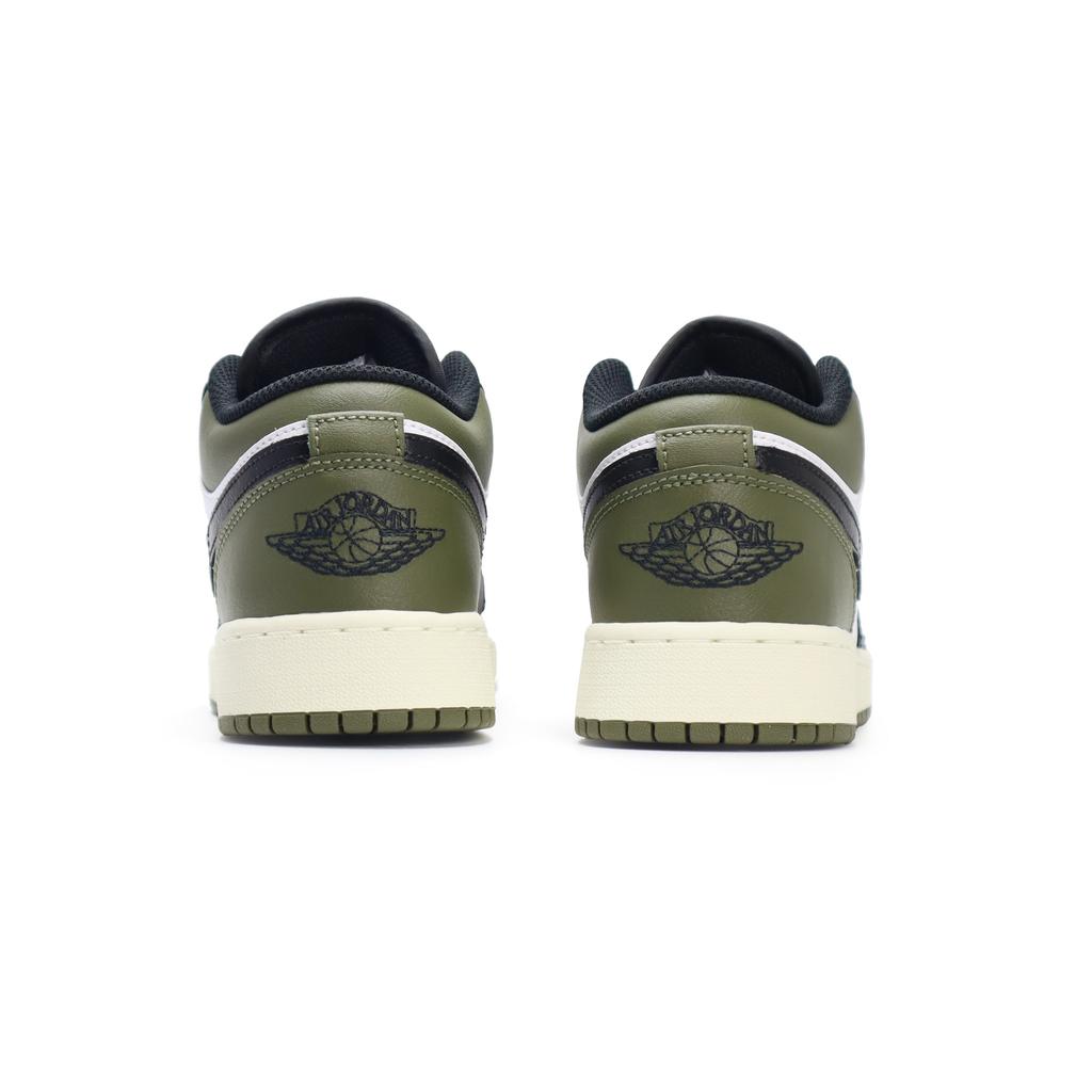 Jordan Air Jordan 1 Low Top Vintage Basketball Shoes Unisex Black White Green 553558-092(Team448-2)