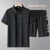 Men's Ice Silk Quick-Dry Polo & Shorts Set - Casual Summer Sportswear