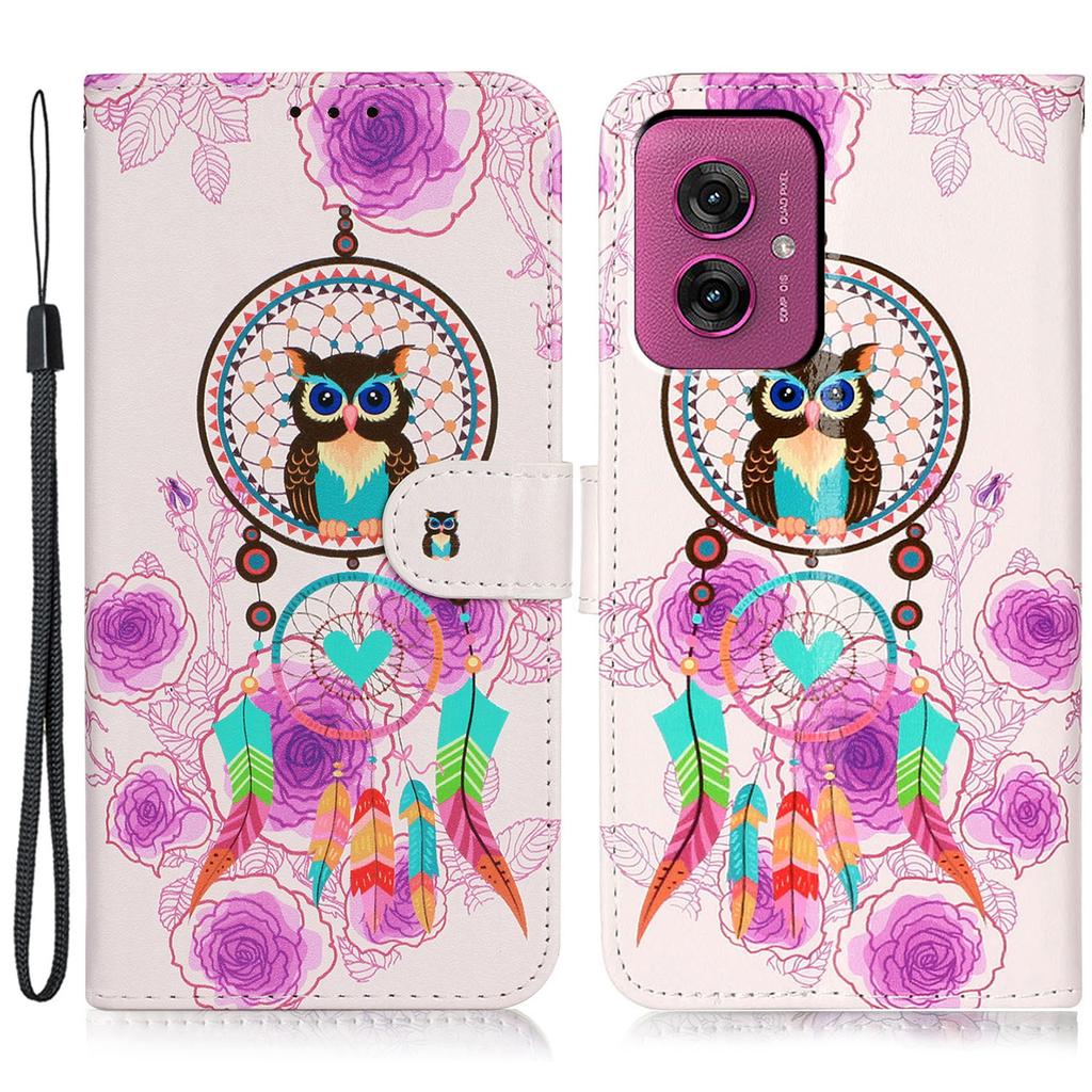 For Motorola Moto G55 5G Case Pattern Leather Wallet Phone Cover with Card Holder