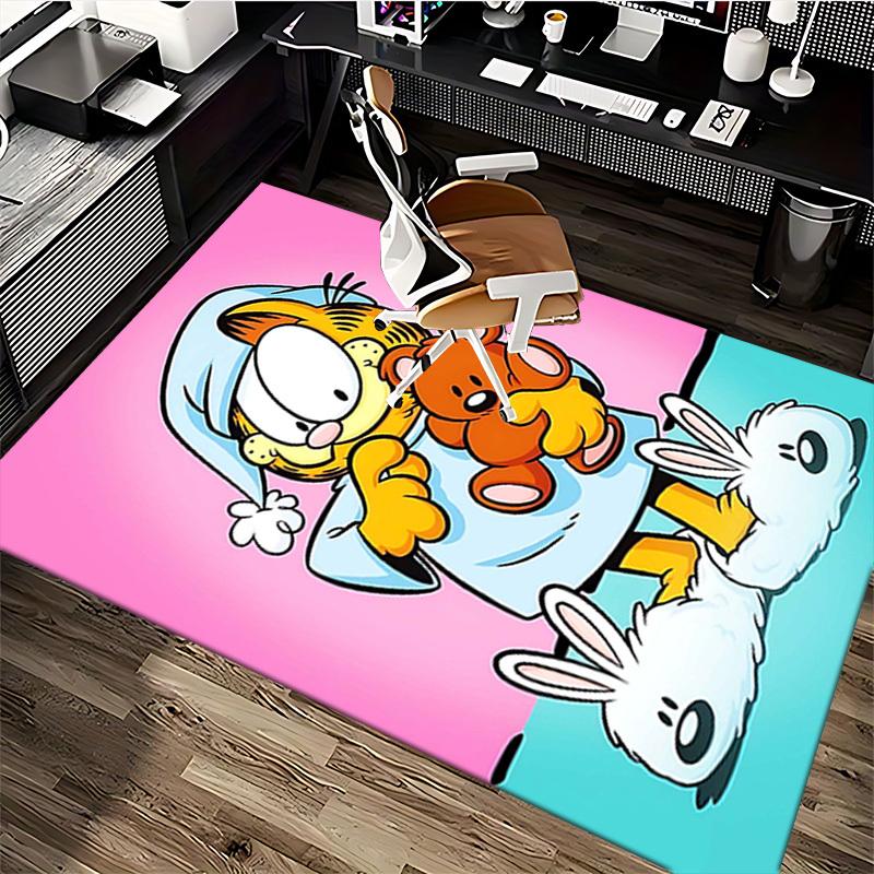 1pc Garfield Anime Cartoon Design Office Chair Mat Non-Slip Carpet for Home Decor, Living Room, Bedroom, Game Room, Dormitory, Holiday Gift, Universal