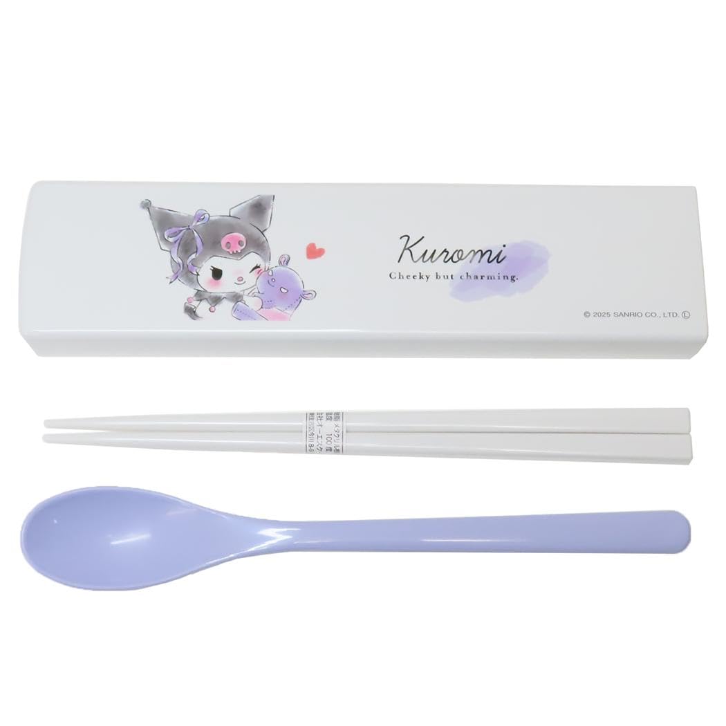

Kamio Japan Куроми Набор из двух предметов, Выдвижные палочки для еды, Портативные палочки для бенто, Экологичные, Портативная ложка, 053051