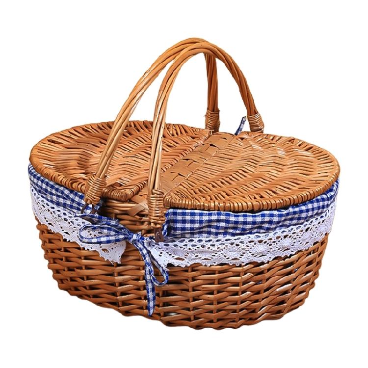 Shopping Storage Hamper Basket Handle Picnics Bag Willow Weaving Storage Hamper for Quality Lifestyle Seekers