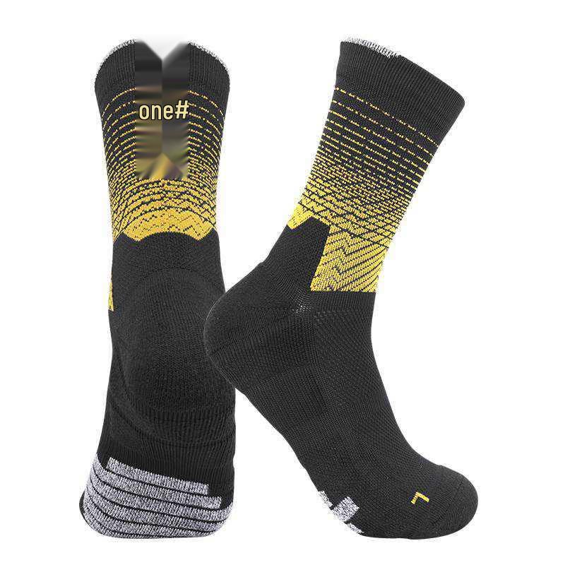 

Gradient Breathable Mid-Calf Basketball Socks - Comfortable, Wear-Resistant, Non-Slip, Customizable Adult Sports Socks