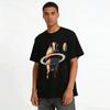 Funny Saturn Cow Graphic Print Casual Tee Pure cotton T-shirt
