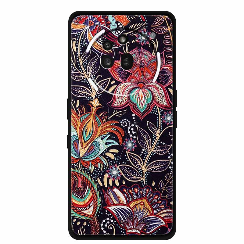 3D Prägehülle Für Nothing Phone 3A Pro Hülle 3 A Pro Hülle Blumen Schwarzes Silikon Weiche Rückabdeckung Für Nothing Phone3A Pro Hülle