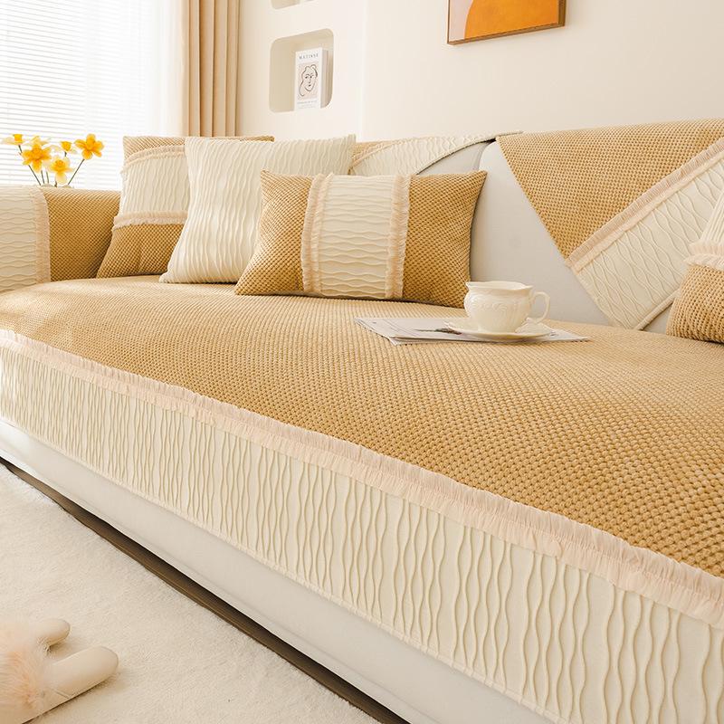 Winter Plush Sofa Cushion New High-end Bay Window Cushion, Light Luxury High-end Sofa Cover Cushion