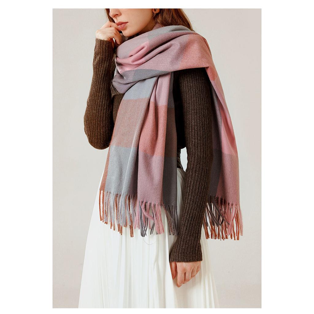 Eșarfă Toamnă Iarnă Nouă Eșarfă Damă Imitație Cașmir Dună Călduță în carouri