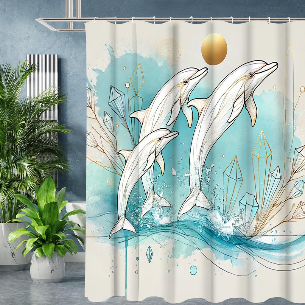 Želva Velryba chobotnice Koupelnový závěs Koupelnová písmena Sprchový závěs Vodotěsný S 12 háčky Ryby Domácí dekorace Doprava zdarma