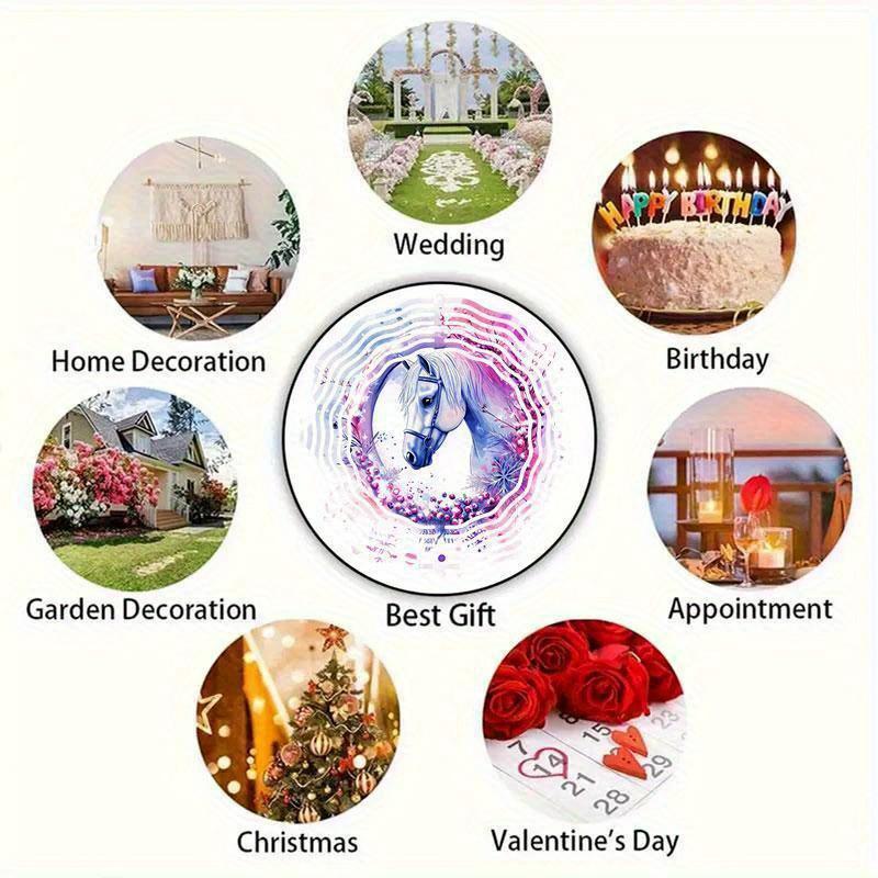 Carrillón de viento colgante de 10 pulgadas con gancho de 360 grados para decoración de jardín de balcón Primavera Verano Decoración exterior