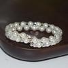 2023 Korean Style Pearl & Rhinestone Open Bangle for Women