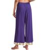 Womens Worship Praise Dance Pants Elastic Waist Metallic Shiny Trim Wide Leg Pants Loose Trousers