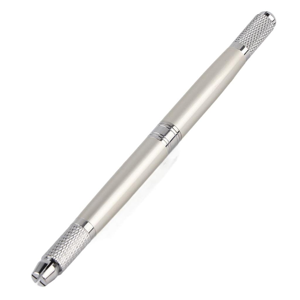 Double End Manual Permanent Microblading Eyebrow Tattoo Pen   2pcs 14Pins   2pcs Round Needles