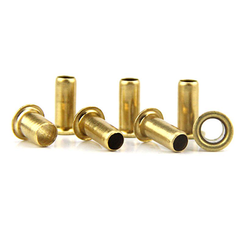 Rivetti a foro passante M0.9 M1.3 M1.5 M1.7 Passacavi cavi Chiodi metallici placcati ottone per circuiti stampati PCB(Confezione da 1000)