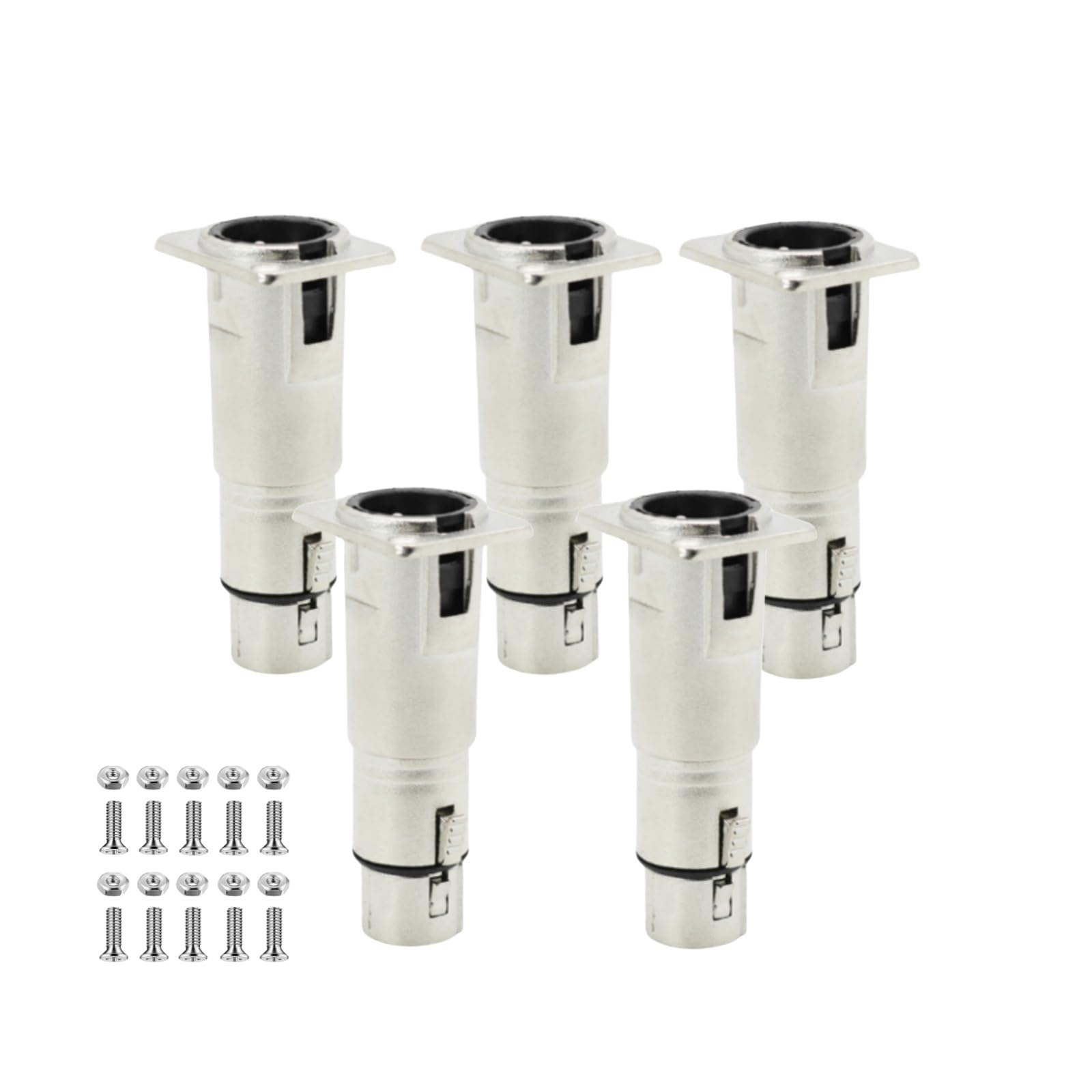 

EBIEFLY 5X Neu Trik XLR Connector D Patch Panel Mount XLR Male to XLR Female Connector SA538 Feed/Pass-Through Adapter, Silver, срібний