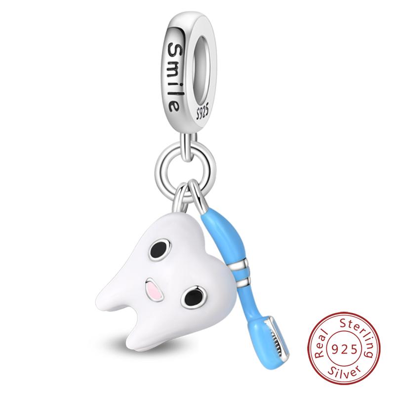 Copper Charms Beads Forever Love Heart Shaped Bow Family Charms Dangle For Bracelet Woman Diy Jewelry Gift