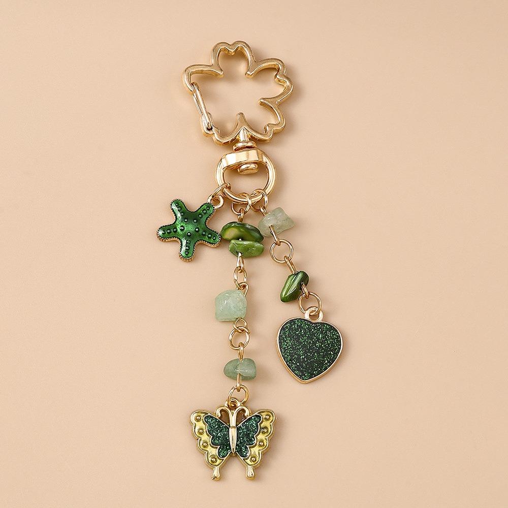 Zinc Zinc Alloy Enamel Butterfly Keychain DIY Heart Key Ring Lovely Bag Charm  Car Keyring