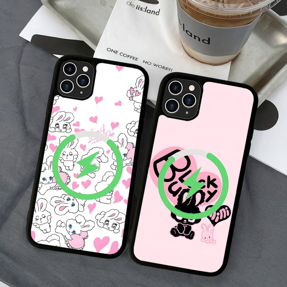 Cute Cartoon Esthers Bunny Magnetic Wireless Phone Case For IPhone 17 16 15 14 Plus 13 12 11 Pro Max