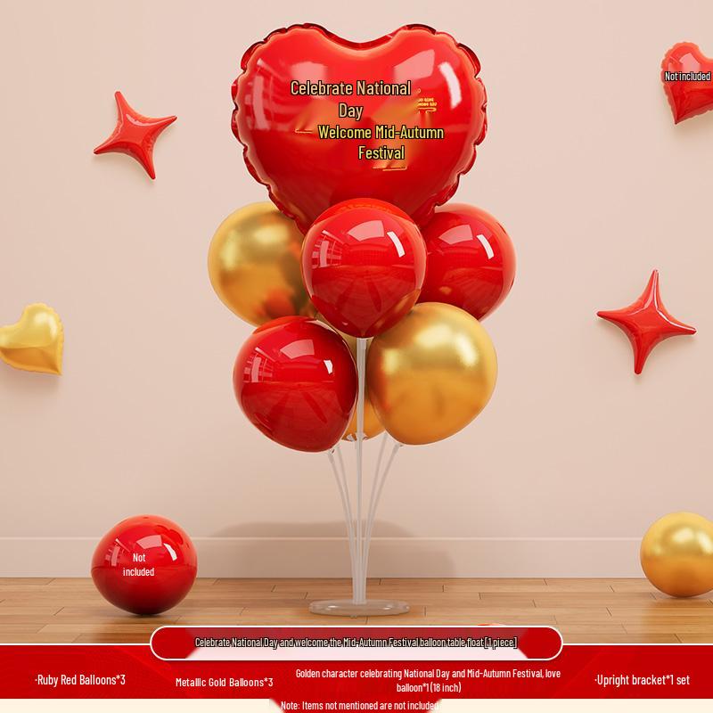 National Day & Mid-Autumn Festival Balloon Table Decoration for Jewelry Store