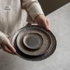 Gray Pebble Ceramic Tea Tray - Japanese Kettle Holder & Dessert Plate