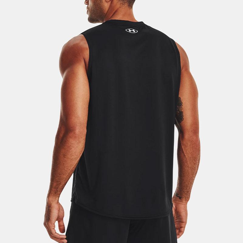 Under Armour UA Tech™ Team Solid Comfortable Soft Quick-Dry Moisture-Wicking Loose Sleeveless Tank Top Men tops Black 1376840-001