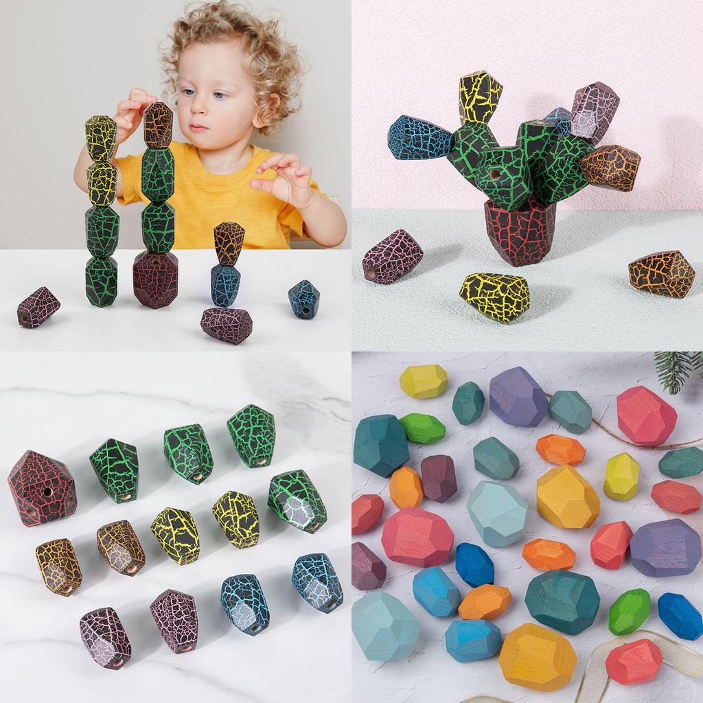 Wooden Color Stack Puzzle Set For Kids Educational Toy With Diy Fun