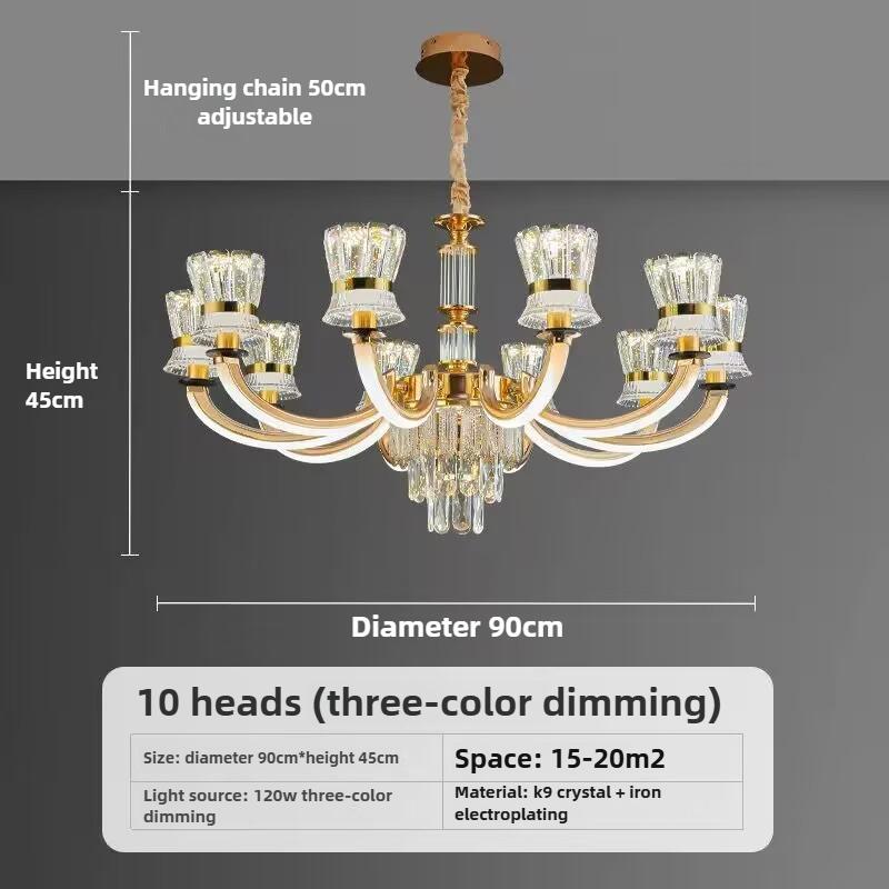 Crystal Chandelier Living Room Light Modern Simple Atmosphere Bedroom Dining Room Light Living Room Chandelier
