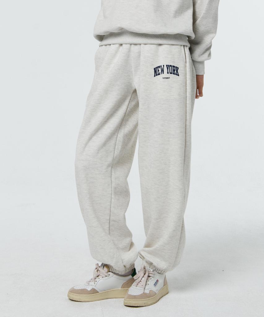 PAPERBOY Basic New York Wide Jogger Pants - Oatmeal (Type B)