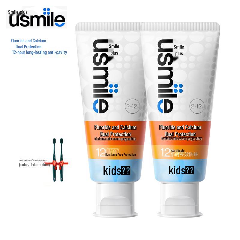 Usmile Kids Fluoride Toothpaste with Toothbrushes