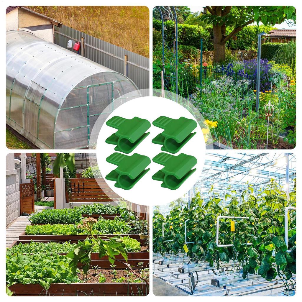 Greenhouse Clips 100 Pieces Plant Row Cover Clips Reusable Clamp For Planting Frame Covering Netting Garden Hoop Winter Tunnel