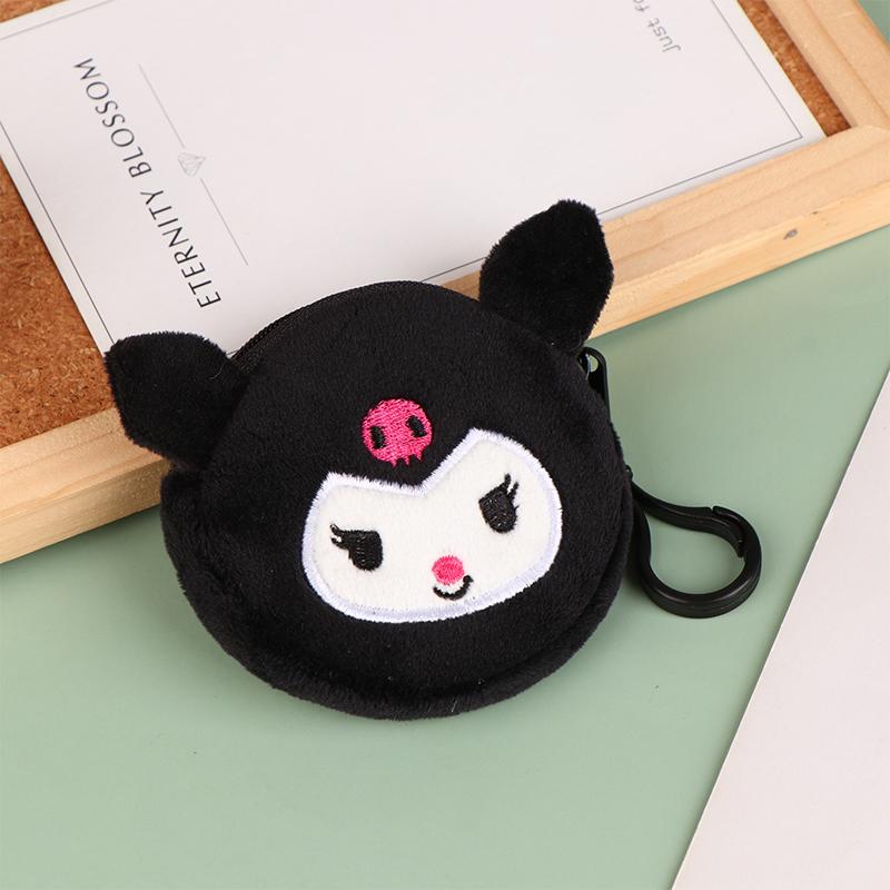 Cute Plush Money Change Pouch Cartoon Cinnamoroll Kuromi Coin Purse Small Wallet Key Bags For Girls Kids Gift