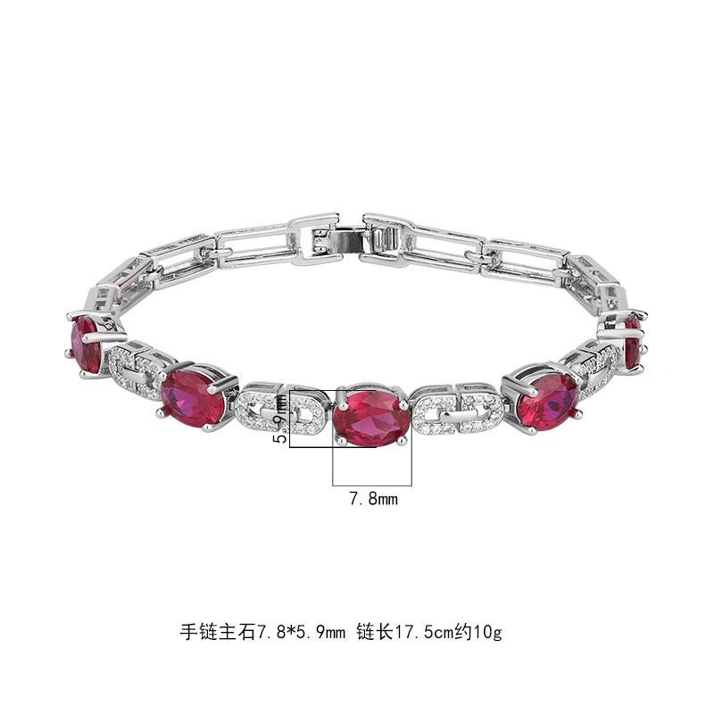 New Jewelry Bracelet Fashion Colorful Emerald Green Ruby Versatile High-end Light Luxury Women's Batch Shipment