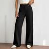 Women's Versatile Wide Leg Pants Business Casual Flattering Color for Work Commute