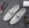 FashionSpring Summer Men Loafers Outodor Comfortable Flat Casual Shoes Men Breathable Slip-On Soft Cow Genuine Leather Shoes Moccasins