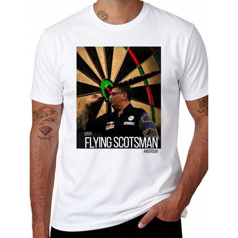 Men'S Gary "The Flying Scotsman" Anderson for darts Graphic T-Shirt - A Black Tee Featuring Action Prints of The Legendary Player, Designed for