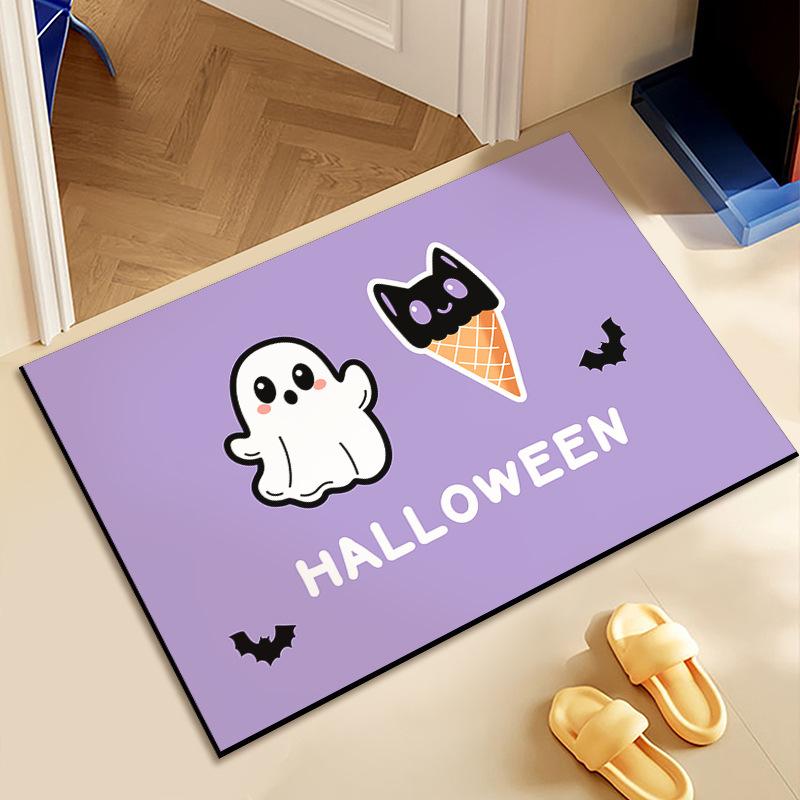 

Туалет Туалетная дверь Впитывающий быстросохнущий коврик для ног Домашний коврик Креативный Хэллоуин Ванная комната Диатомовая грязь Нескользящий коврик 40 * 60cm Diatom Mud