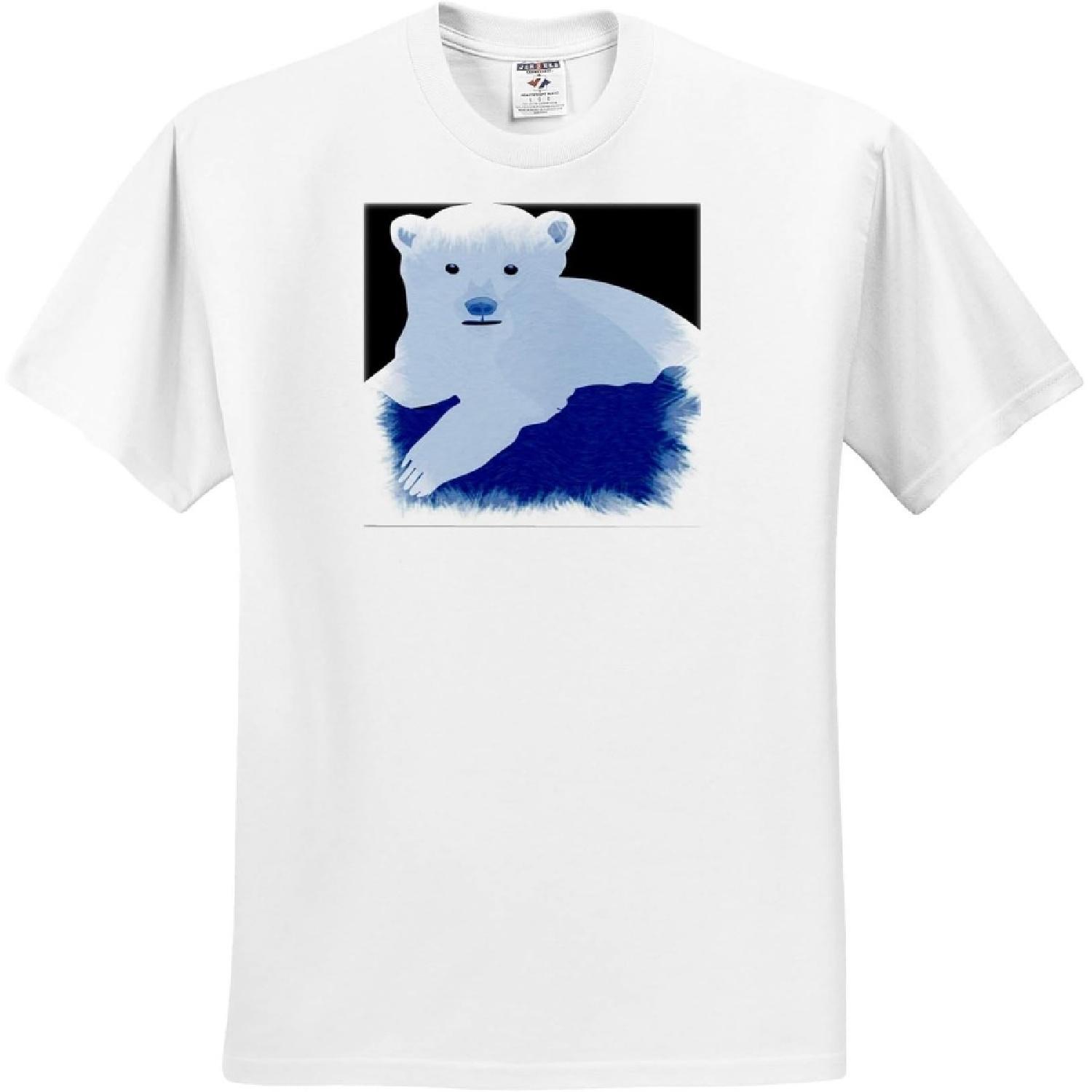 3dRose, ICY Blue Polar Bear - Animal Art - Cute, T-Shirt S