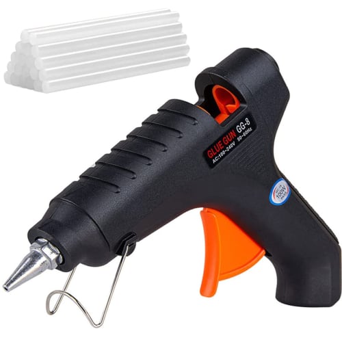 MoToNa Glue Gun, Hot Melt Glue Gun, 100W, Copper Nozzle, Super Powerful Glue Gun Set, High Temperature Type, Temperature Adjustment, Fast Preheat, Lea